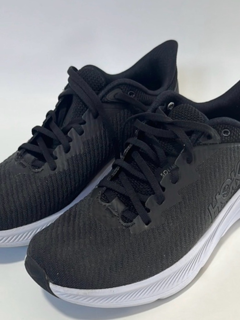 Hoka Men's Black and White Running Sneakers